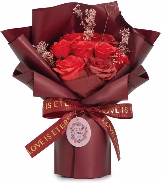 Serenityy Large Red Soap Rose Bouquet for Anniversary, Valentine's Day or Wedding Gifts