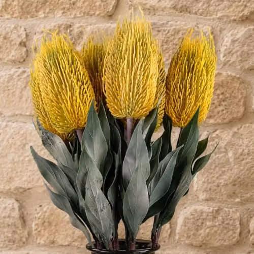 Yellow Banksia Menziesii Leaf Design Artificial Flowers – 3