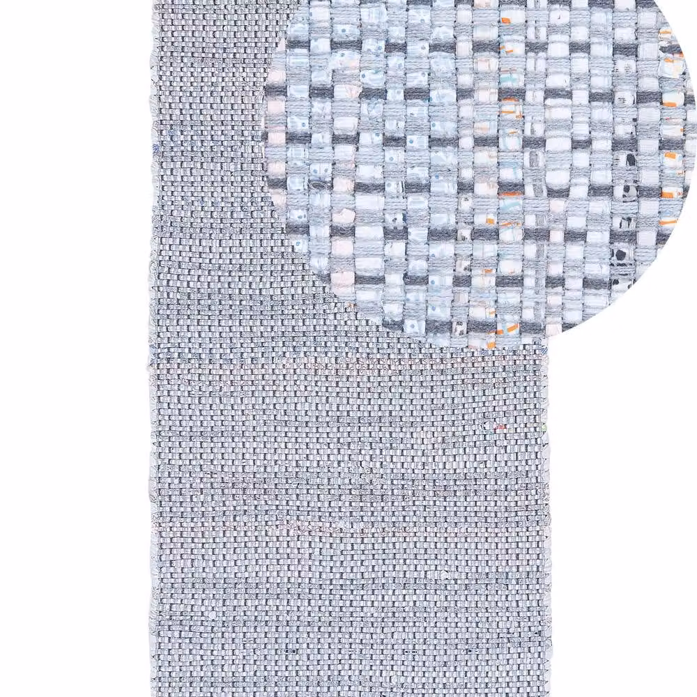 Wyld and Coco Grey Cotton Rag Rug, Handwoven Boho Rectangular Rug with Fringes, W: 80 cm, L: 150 cm