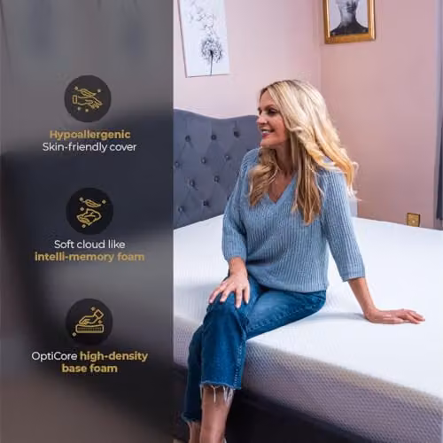 DS Living PureDream Orthopaedic Memory Foam Mattress, White, W/D/H: 200 x 180 x 25.4 cm – 7