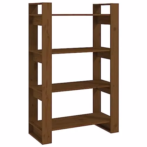 vidaXL Rustic Solid Wood Book Cabinet and Room Divider in Brown, W/D/H: 80 x 35 x 125 cm