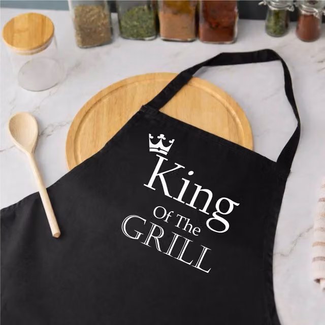 60 Second Makeover King Of The Grill Black Apron for Adults