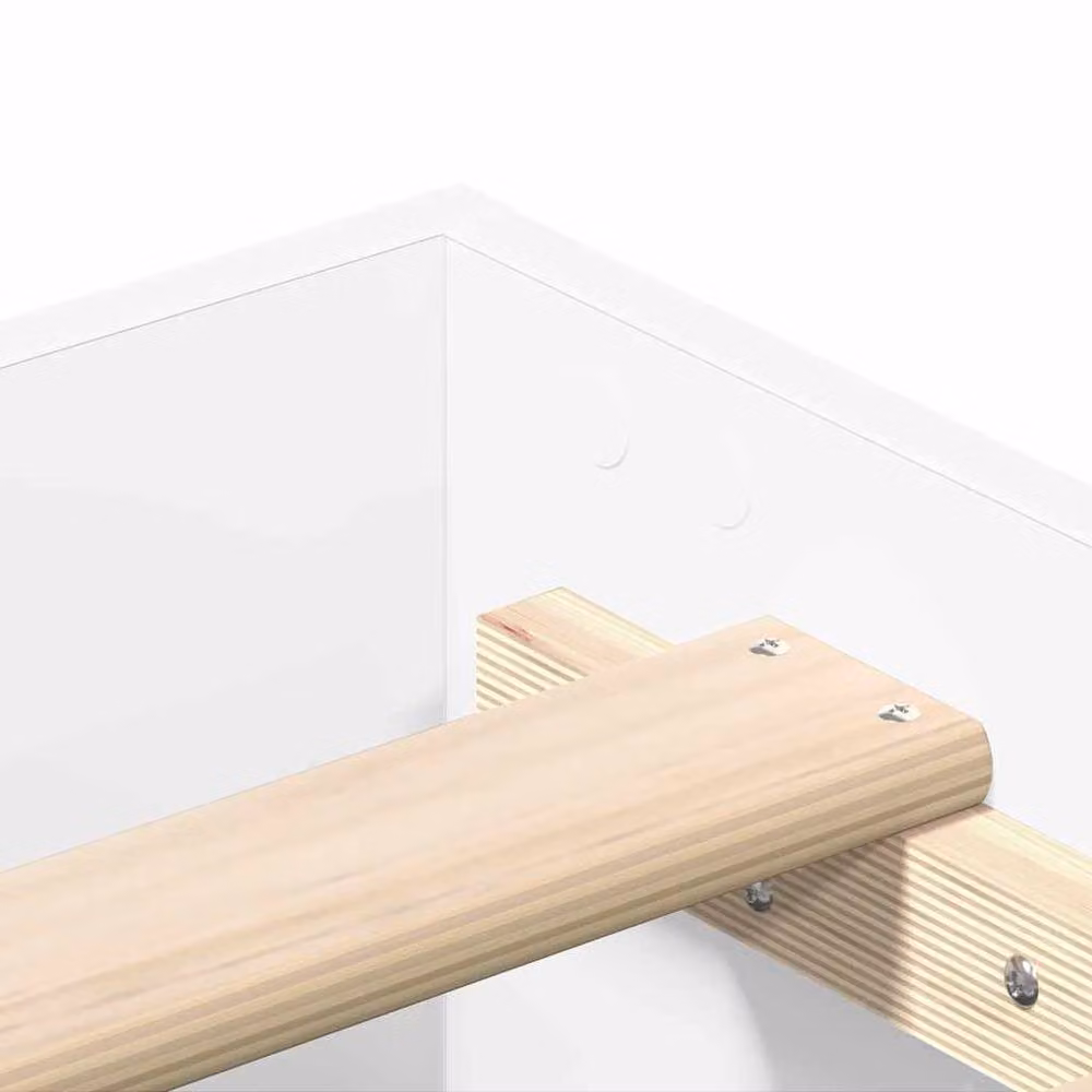 Berkfield Home White Engineered Wood Bed Frame W: 140 cm, D: 200 cm – 2