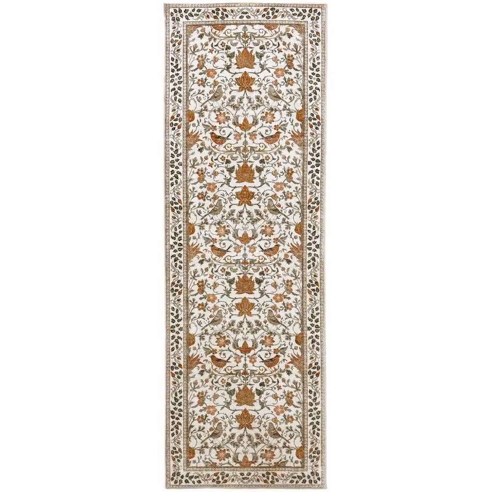 THE RUGS Secret Garden Classical Collection Soft Pile Beige Floral Rug, W: 160 cm, L: 230 cm – 3