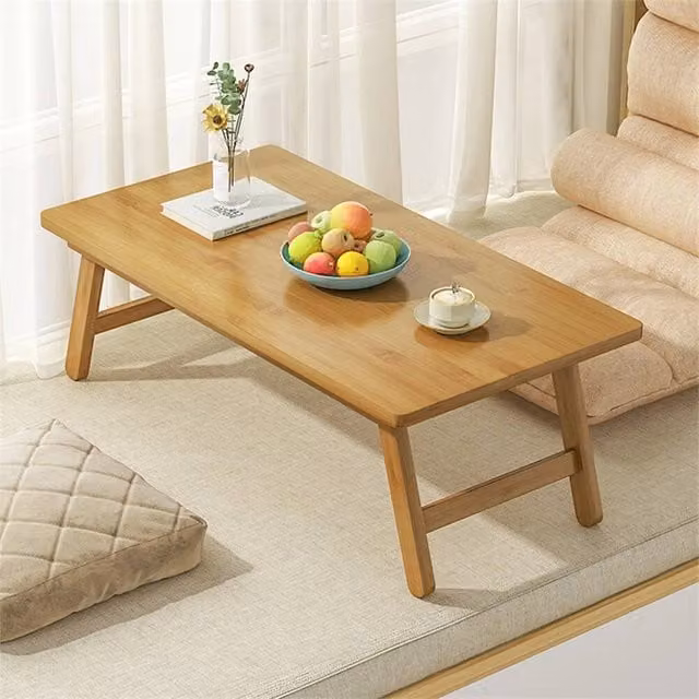 SPETLEK Wood Side Table in Brown with Folding Rectangular Top