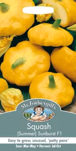 Mr Fothergill's Sunburst F1 Yellow Summer Squash Vegetable Seeds – 1