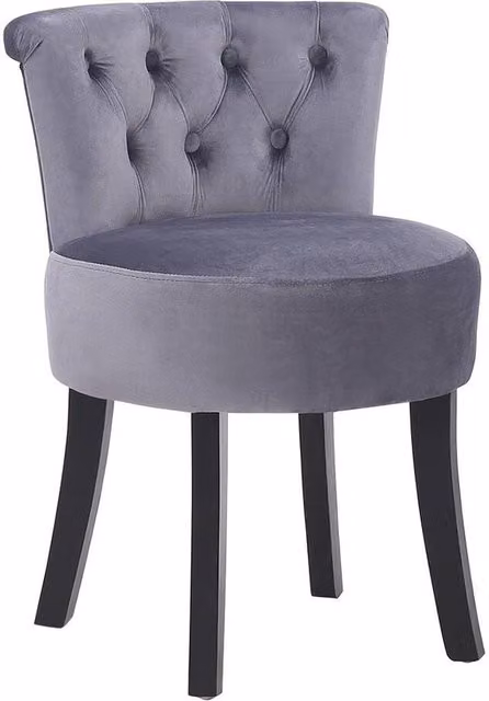 FORGEVIO Grey Velvet Fabric Dressing Table Chair