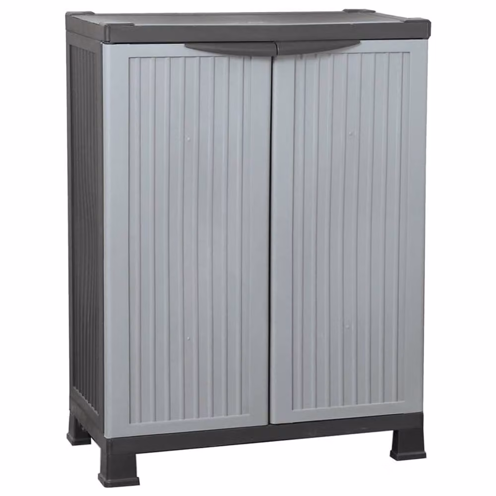 Berkfield Home Grey Plastic Cabinet with Internal Shelves and Lock, W/D/H: 68 x 39 x 92 cm – 3