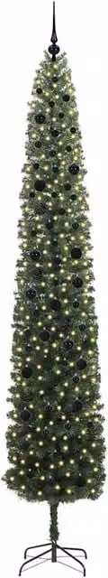 Berkfield Home Artificial Christmas Tree with 300 Warm White LEDs and Stand, Green – 1