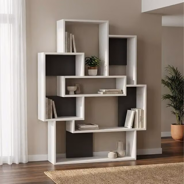 Decortie Barce Modern Wall Mounted Bookcase in Anthracite Grey Matt