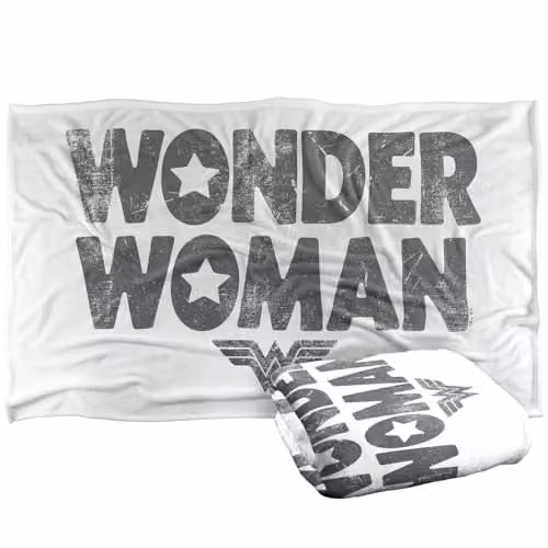 Warner Bros. Wonder Woman Star Logo Super Soft Fleece Throw Blanket, Multicolour, W: 91.44 cm x L: 147 cm – 1