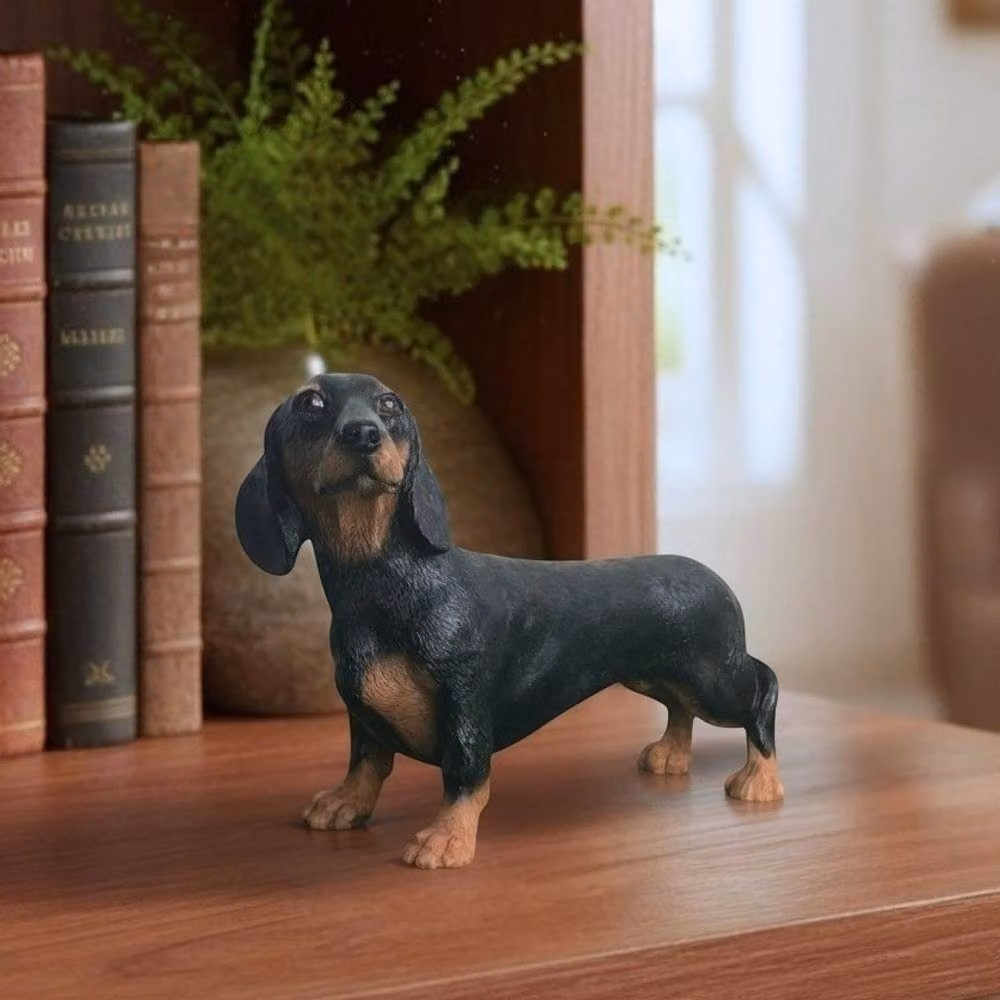 Leonardo Animal Crackers Dachshund Figurine in Black and Brown, Length: 15 cm – 2