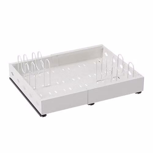 Voltico Expandable Pull-Out Kitchen Cupboard Drawer Organiser in White