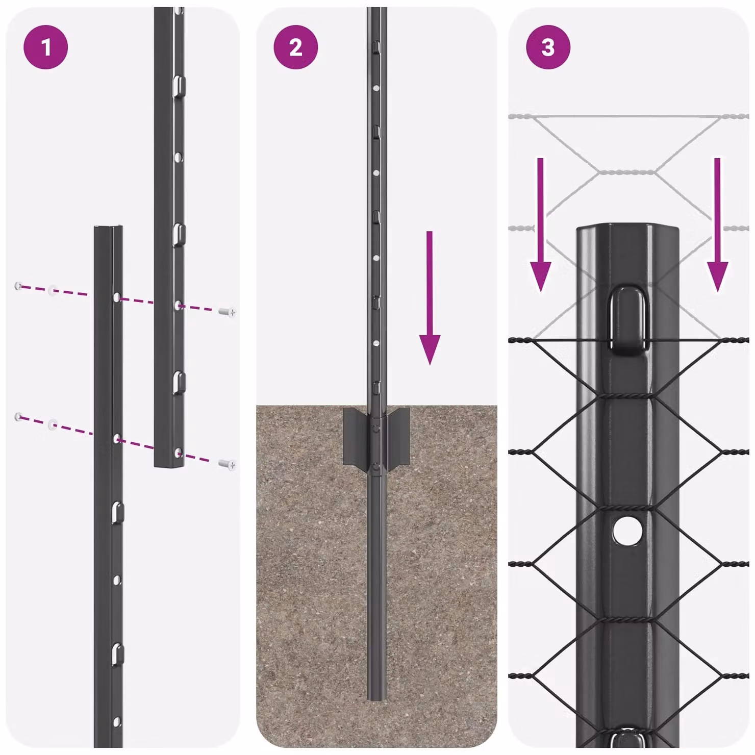 Berkfield Home Grey Steel Hexagon Fence and U-Channel Fence Posts Set, 22 pcs, Height: 160 cm – 4