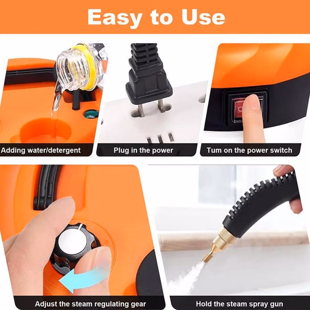SPETLEK 3800W Handheld Steam Cleaner in Orange, W/D/H: 100 x 60 cm – 4
