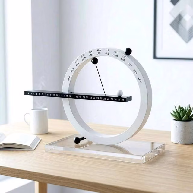Kelvenix Creative Bauhaus Magnetic Perpetual Calendar Tabletop Ornament in White – 1