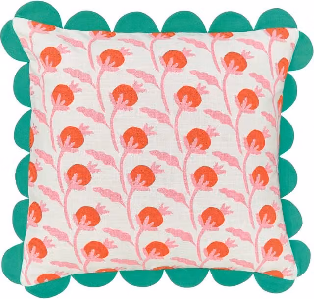 Joules Daylesford Checked Cotton Square Cushion, Multicolour, W/D/H: 45 x 45 x 45 cm – 1