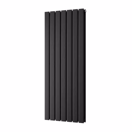 UK Radiators Typhoon Black Flat Tube Vertical Designer Radiator, W: 47.6 cm, H: 120 cm – 2