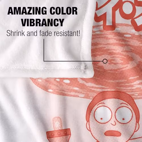 LOGOVISION Rick and Morty Manga Mono Silky Touch Super Soft Fleece Throw Blanket, Multicolour and White, W: 152.4 cm x D: 127.0 cm – 2