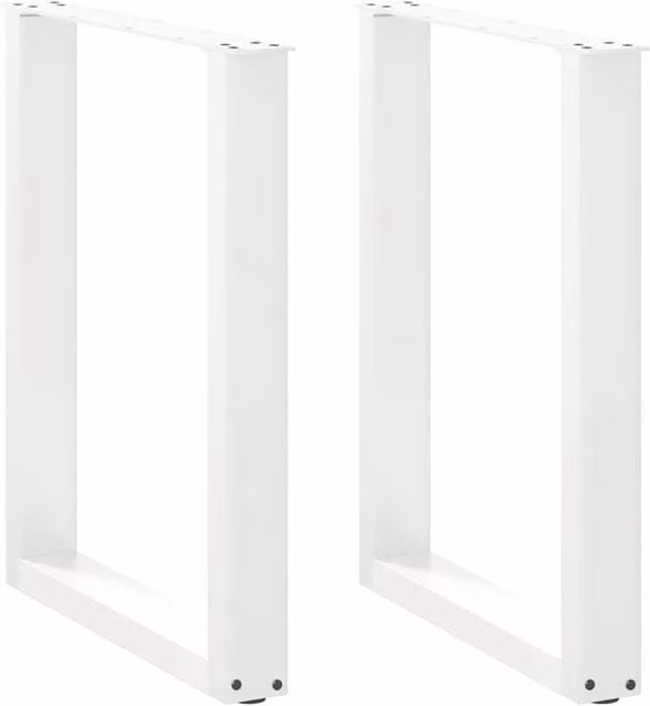 Berkfield Home U-Shaped Steel Coffee Table Legs, 2 Pieces, White, H: 72.5 cm, W: 70 cm
