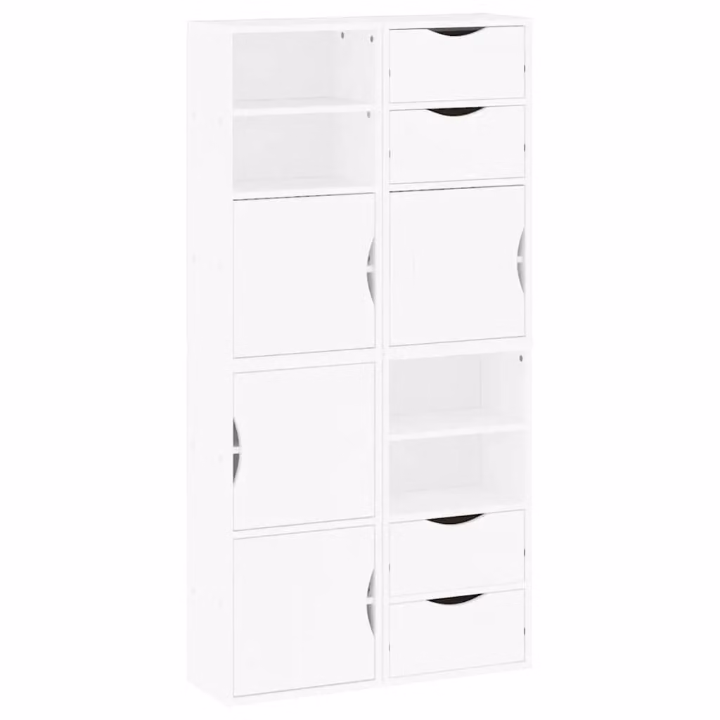 Berkfield Home ODDA Side Cabinets, 4 Piece Set in White Solid Wood Pine, W: 40 cm, D: 24 cm, H: 79 cm – 2