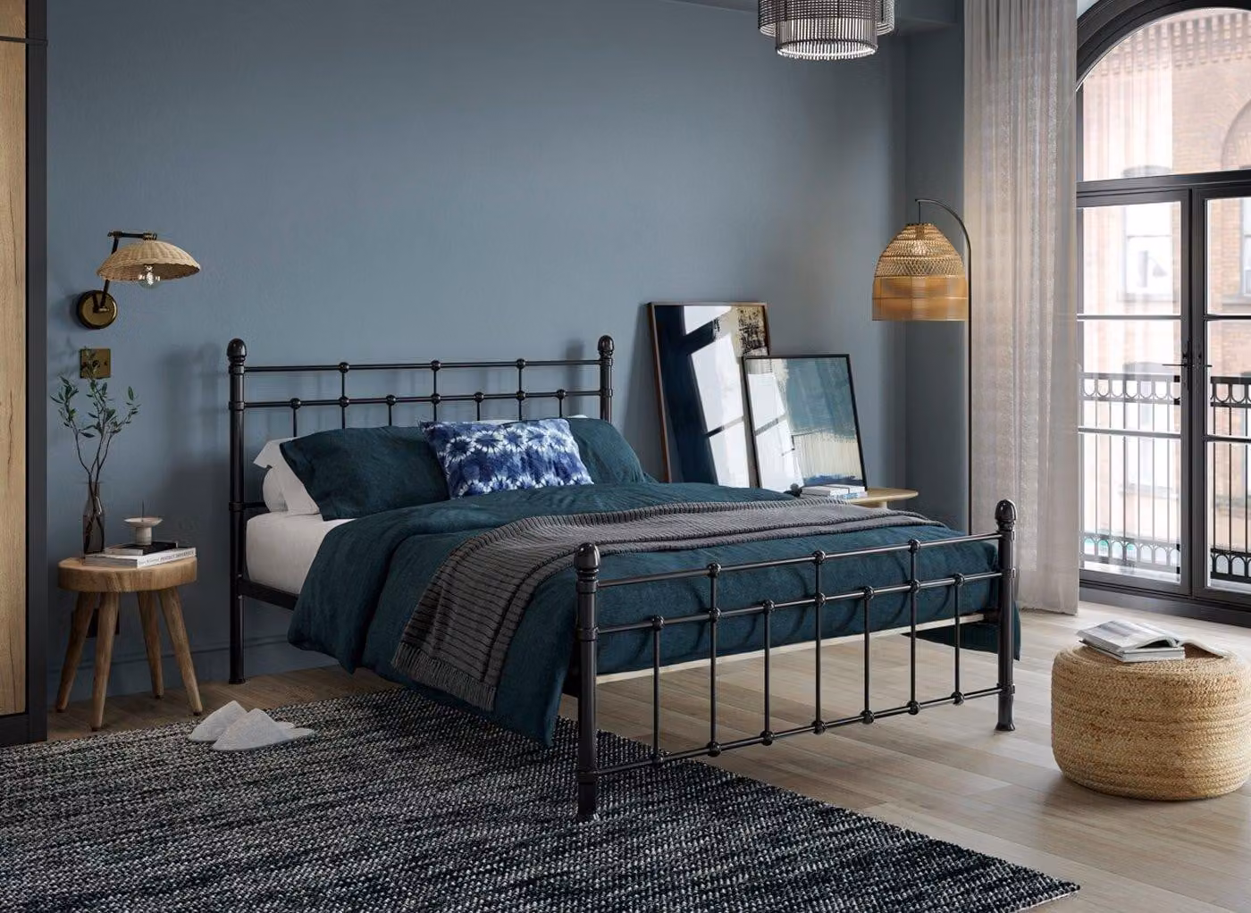 Dreams Downton Black Metal Bed Frame