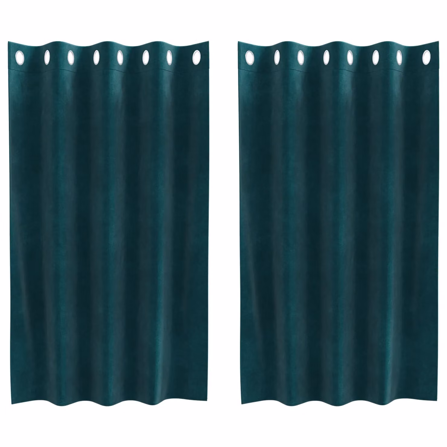 Berkfield Home Dark Green Velvet Blackout Eyelet Curtains, 2 Pack – 2