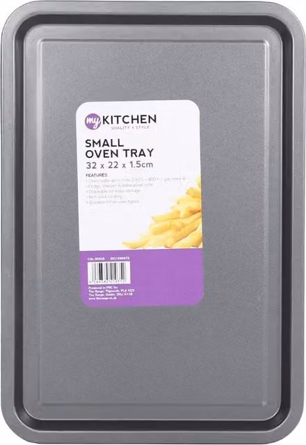 My Home Essentials Non-Stick Rectangular Baking Sheet, Grey, Width: 32 cm