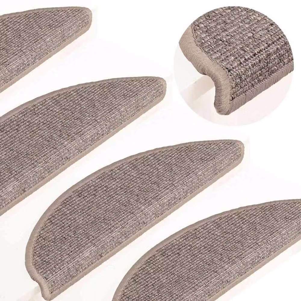 Berkfield Home Self-adhesive Stair Mats, 15 Pack, Beige, W: 56 cm, D: 17 cm, H: 3 cm – 2