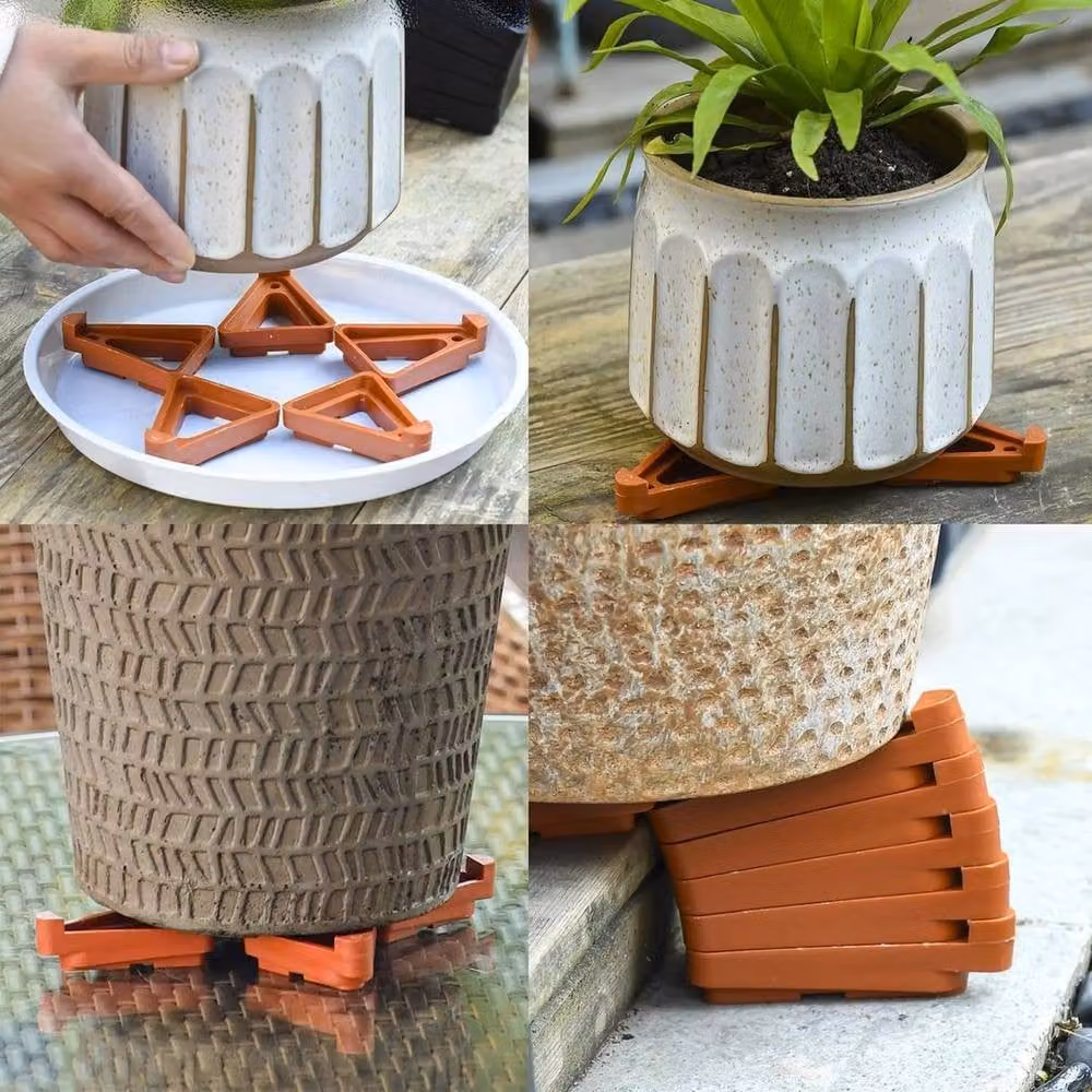 SPETLEK 48-Piece Low Profile Invisible Planter Feet in Orange Plastic – 4