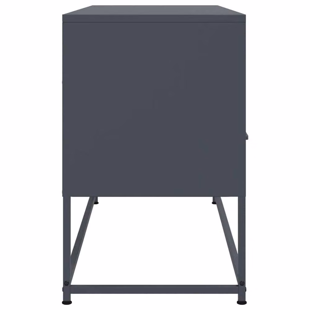 Berkfield Home Anthracite Steel TV Cabinet in Dark Grey, W: 100.5 cm, D: 39 cm, H: 60.5 cm – 5