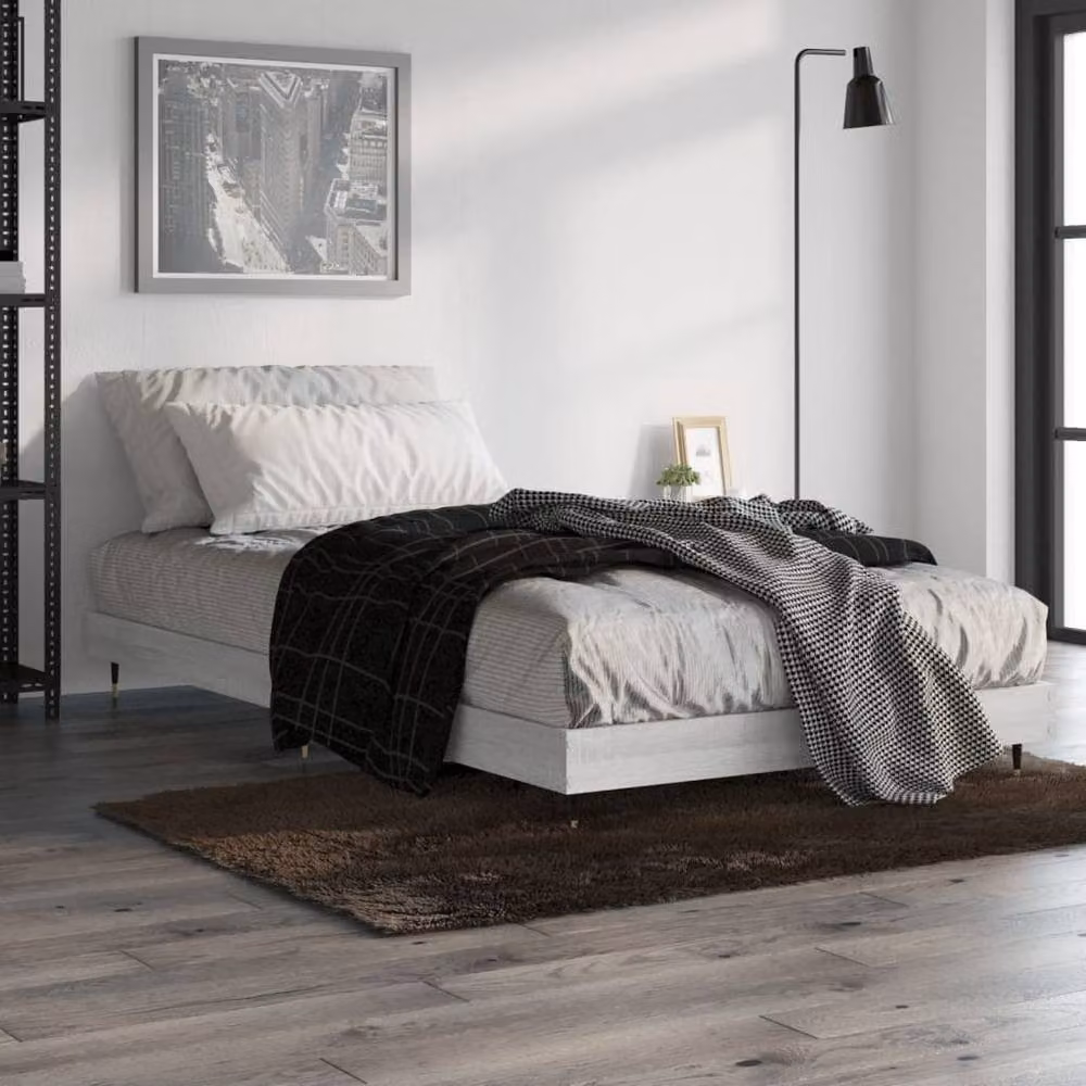 Berkfield Home Sonoma Bed Frame in Grey, W/D/H: 90 x 200 cm – 2