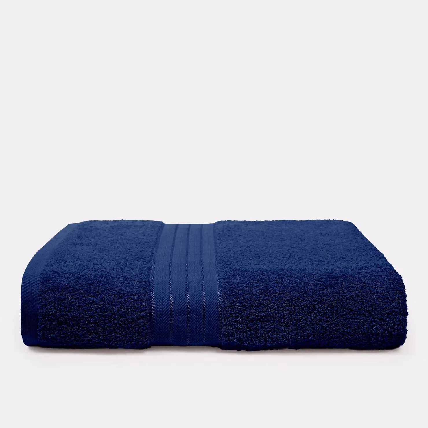 OHS 10 Pack of Fluffy 100% Cotton Navy Blue Bathroom Hand Towels – 2
