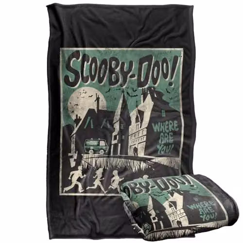 Warner Bros. Scooby Doo Poster Silky Touch Super Soft Fleece Throw Blanket, Multicolour, W: 91.44 cm, L: 147 cm – 1