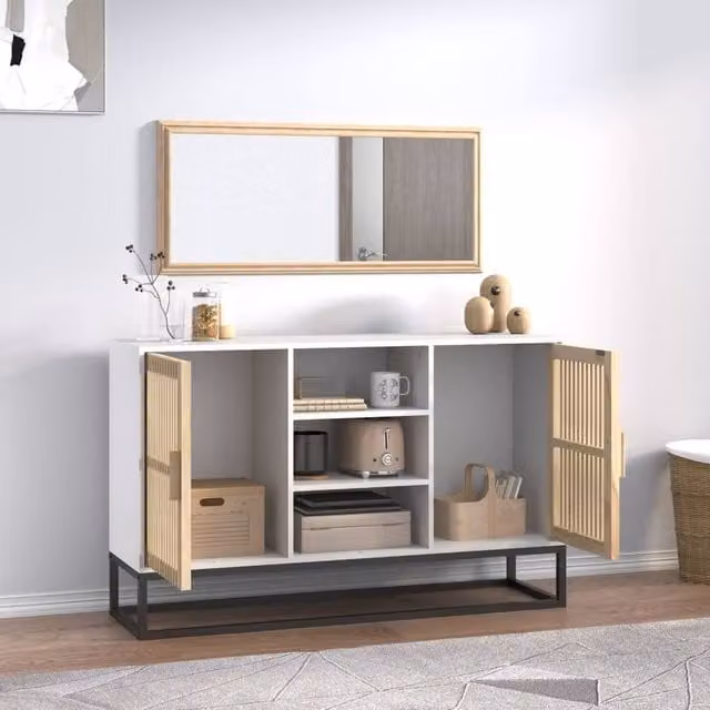 Berkfield Home White Modern Sideboard, W/D/H: 105 x 30 x 65 cm – 1