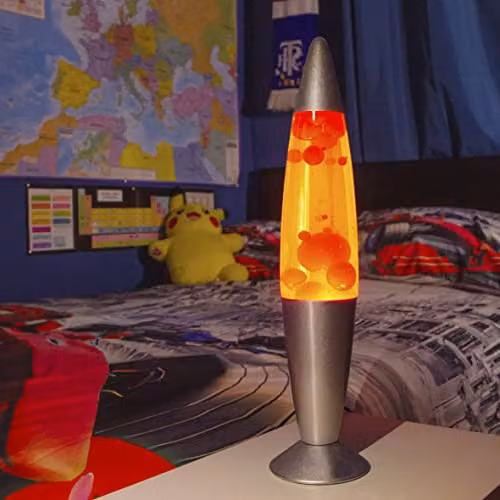Global Gizmos 48850 Retro Red and Yellow Lava Lamp with Silver Base – 2