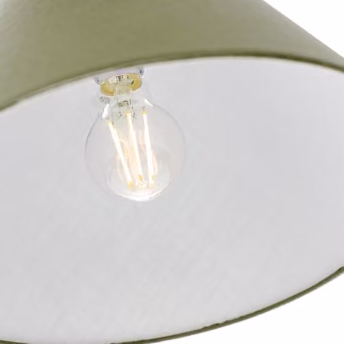 Happy Homewares Classic Cone Fabric Lampshade in Green and White, W/D/H: 25 x 17 x 11 cm – 2