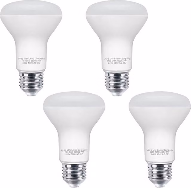 SPETLEK Dimmable 7W R63 LED Reflector Spotlight Light Bulbs, Warm White, Pack of 4