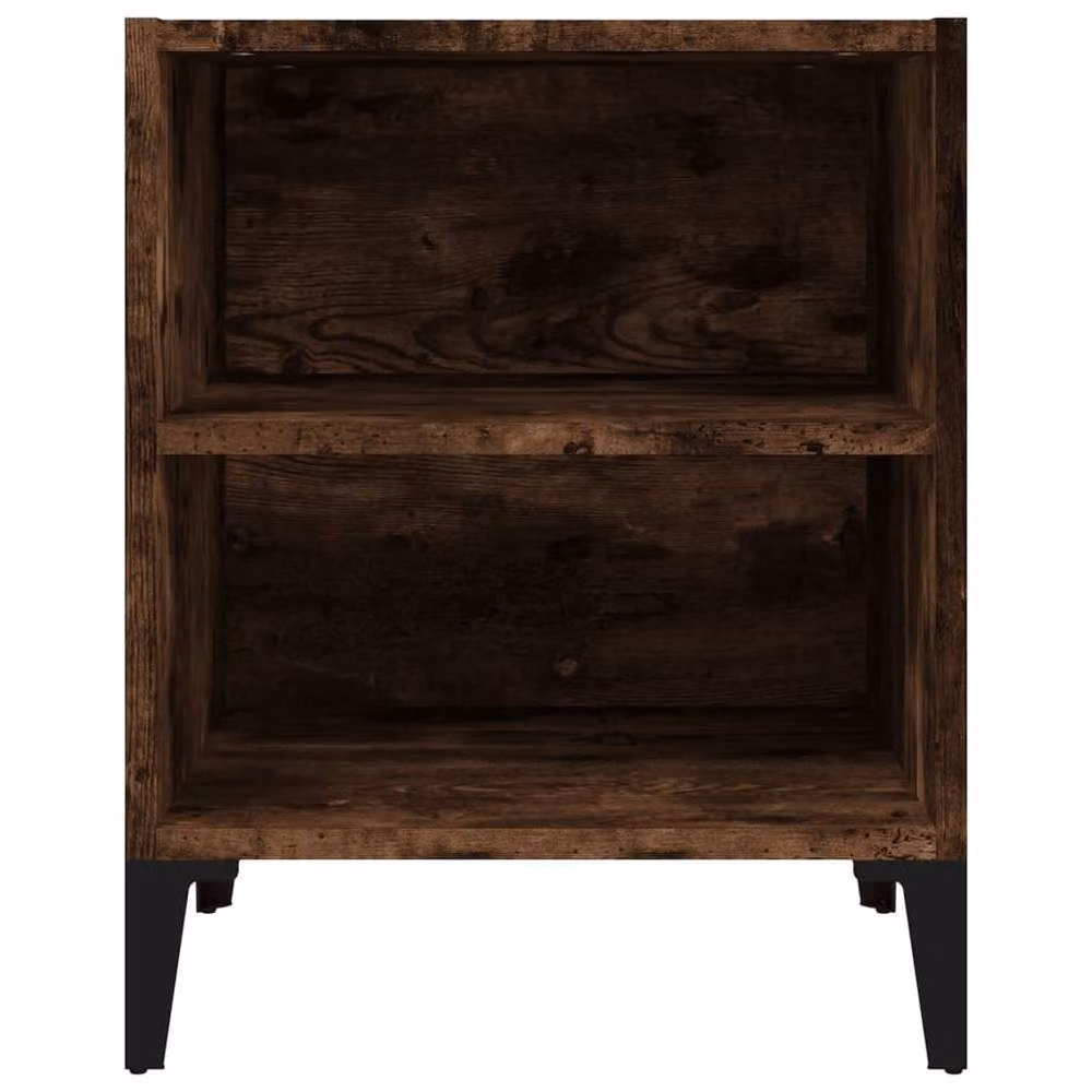 Berkfield Home Bed Cabinet with Metal Legs in Smoked Oak Brown, W/D/H: 40 x 30 x 50 cm – 3