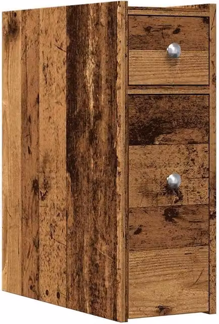 Berkfield Home Narrow Bathroom Cupboard with Wheels in Old Wood Brown