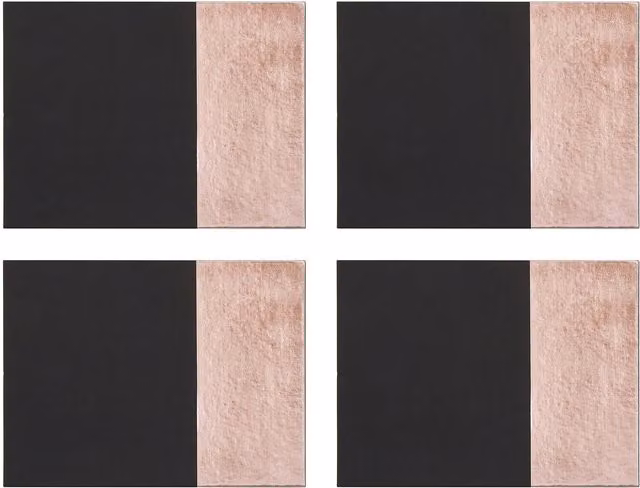 Orsina Set of 4 Black and Gold Faux Leather Placemats – 1
