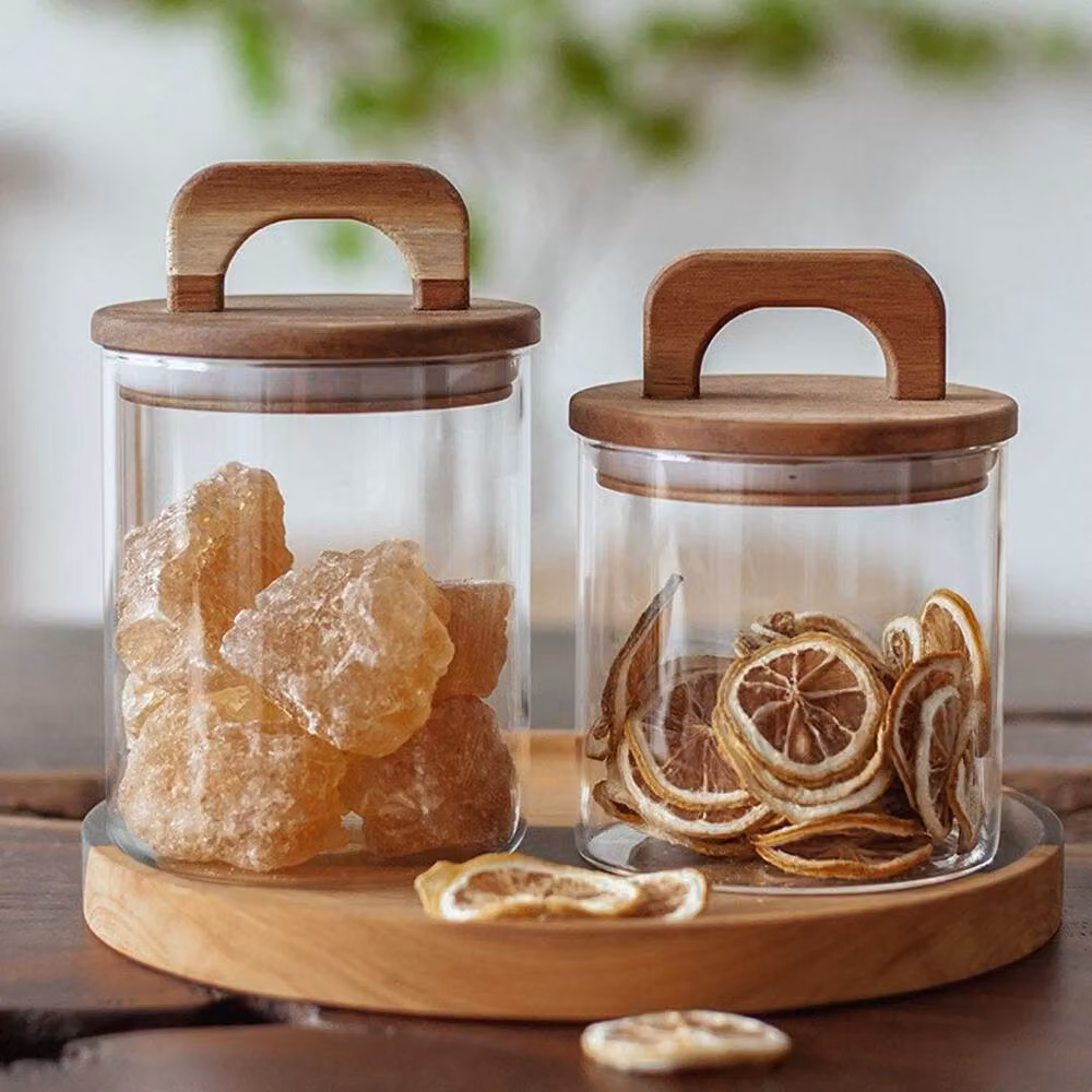 FORGEVIO Airtight Glass Storage Jar for Dry Food and Tea, 700ml, Clear – 2