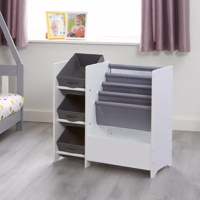 Liberty House Toys White Kids Toy Storage Unit with Adjustable Shelves