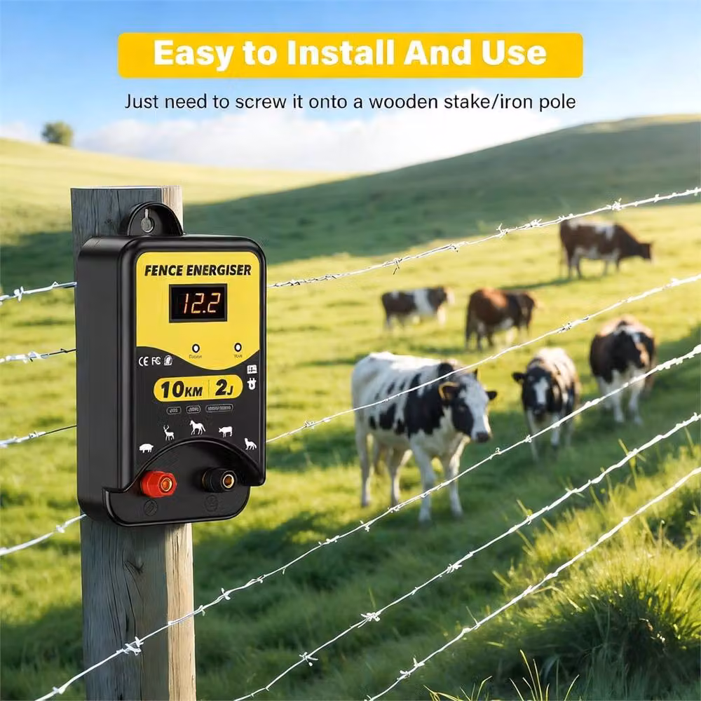 Nordara 12V Electric Fence Energiser 1.5J-2J 10km Horse Fencing Kit (12KV) in Black – 5