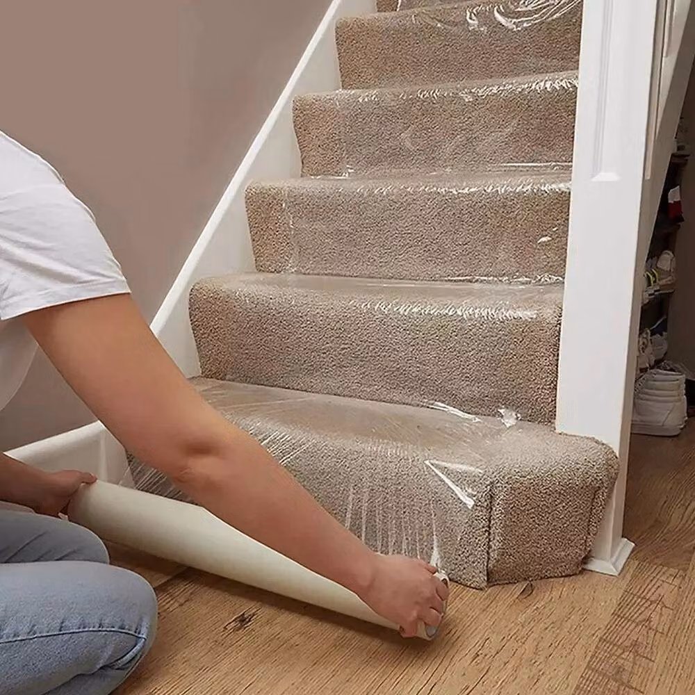NESTLUNE Transparent Adhesive Carpet and Floor Protector Film, W: 40 cm, L: 1000 cm – 3