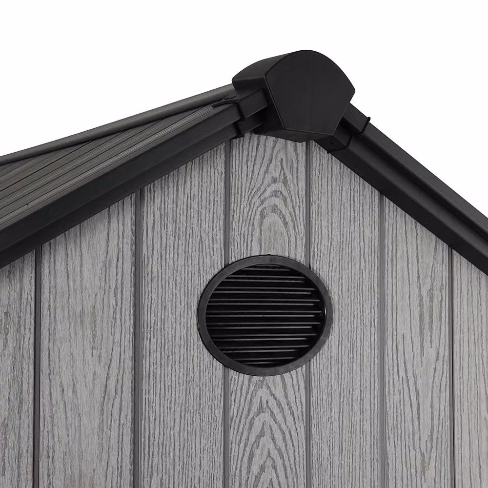 Living and Home Grey Apex Roof Plastic Garden Tool Shed with Double Doors – 3