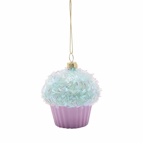 Widdop and Co. Purple Cupcake Novelty Christmas Hanging Tree Decoration