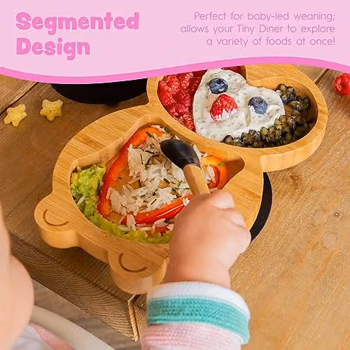Tiny Dining Penguin Bamboo Baby Suction Plate in Black – 2