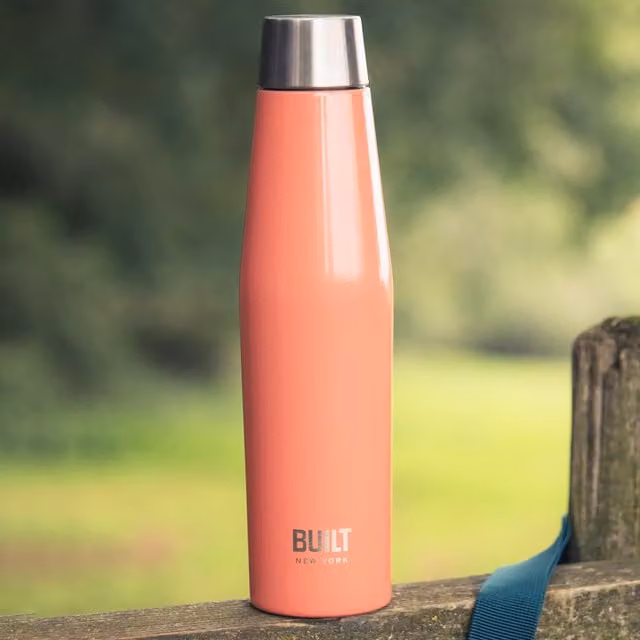 Built Perfect Seal Vacuum Insulated Stainless Steel Hydration Bottle, Orange, 540ml