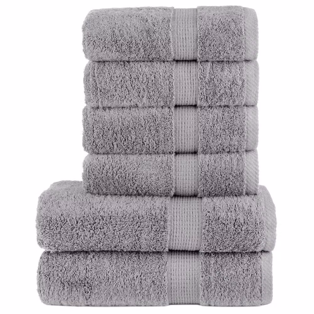Berkfield Home Soft SOLUND 6 Piece Premium Cotton Terry Towel Set in Grey, 600 gsm – 2